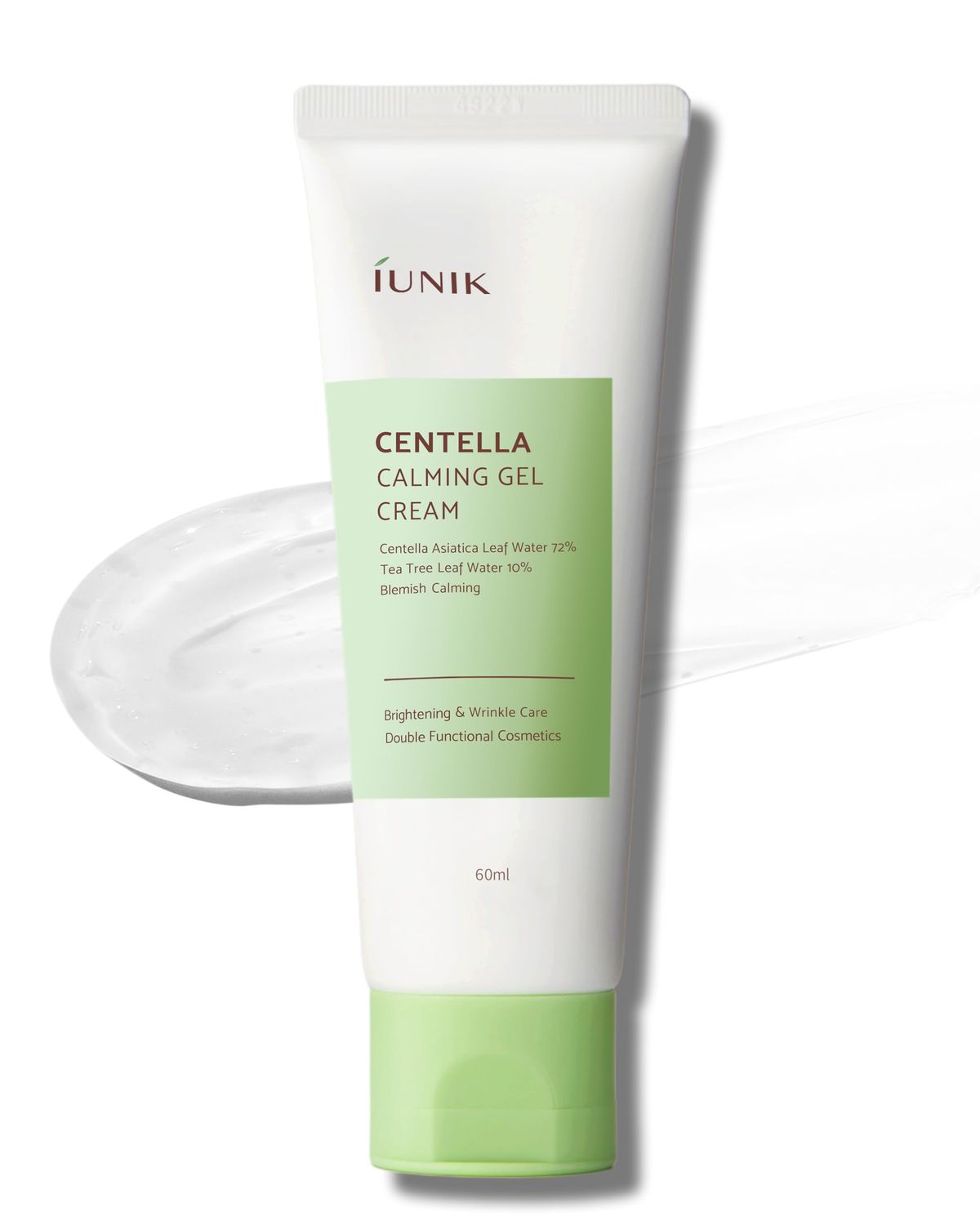 IUNIK Centella 70% Calming Gel Cream Vegan Non-Sticky Moisturizing Blemish Care w/Centella Asiatica Tea Tree 10% Soothes Acne Rosacea Oily &amp; Sensitive Skin Korean Skincare