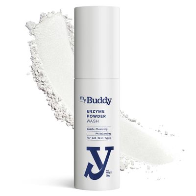 myBuddy Enzyme Powder Wash. Gentle Mens Face Wash Made by Korean Skin Care Quality| Safe for sensitive skin| Enzymes Complex - Papain, Pineaple, Allantoin| Perfect for Men Facial Care Kit 1.05oz