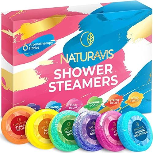 Shower Steamers Aromatherapy Gift Set - Eucalyptus &amp; Mint Scented Shower Bombs for Stress Relief and Relaxation - 6 Shower Tablets for Women and Men - Perfect Self-Care Gift for Birthdays and Holidays