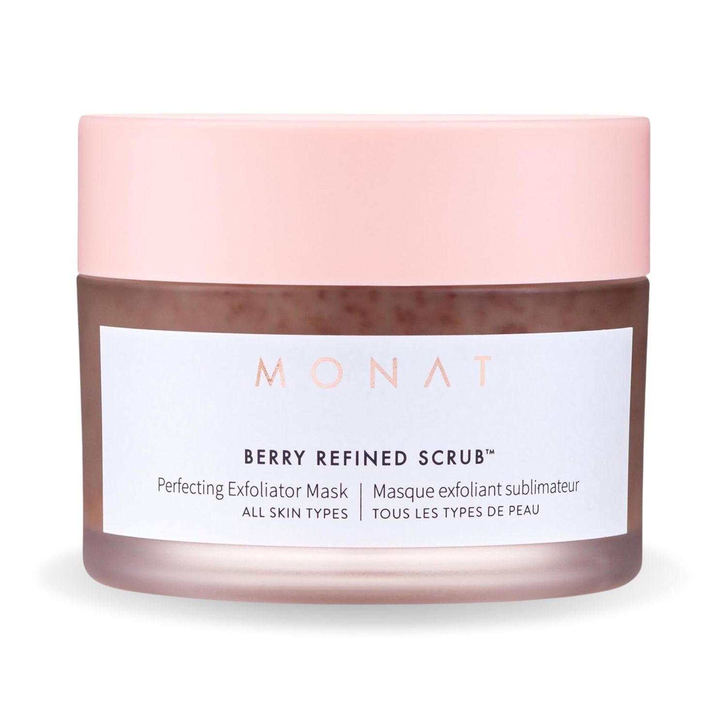 MONAT Berry Refined Scrub - Perfecting Exfoliator Mask with Skin-Brightening AHAs and Cranberry Seeds, 87ml