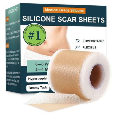 Silicone Scar Sheets,Silicone Scar Tape,Silicone Sheets For Scars,Scar Tape For Surgical Scars,Keloid Bump Removal,Scar Removal For Surgical(1.6&quot;x 120&quot; Roll-3M)