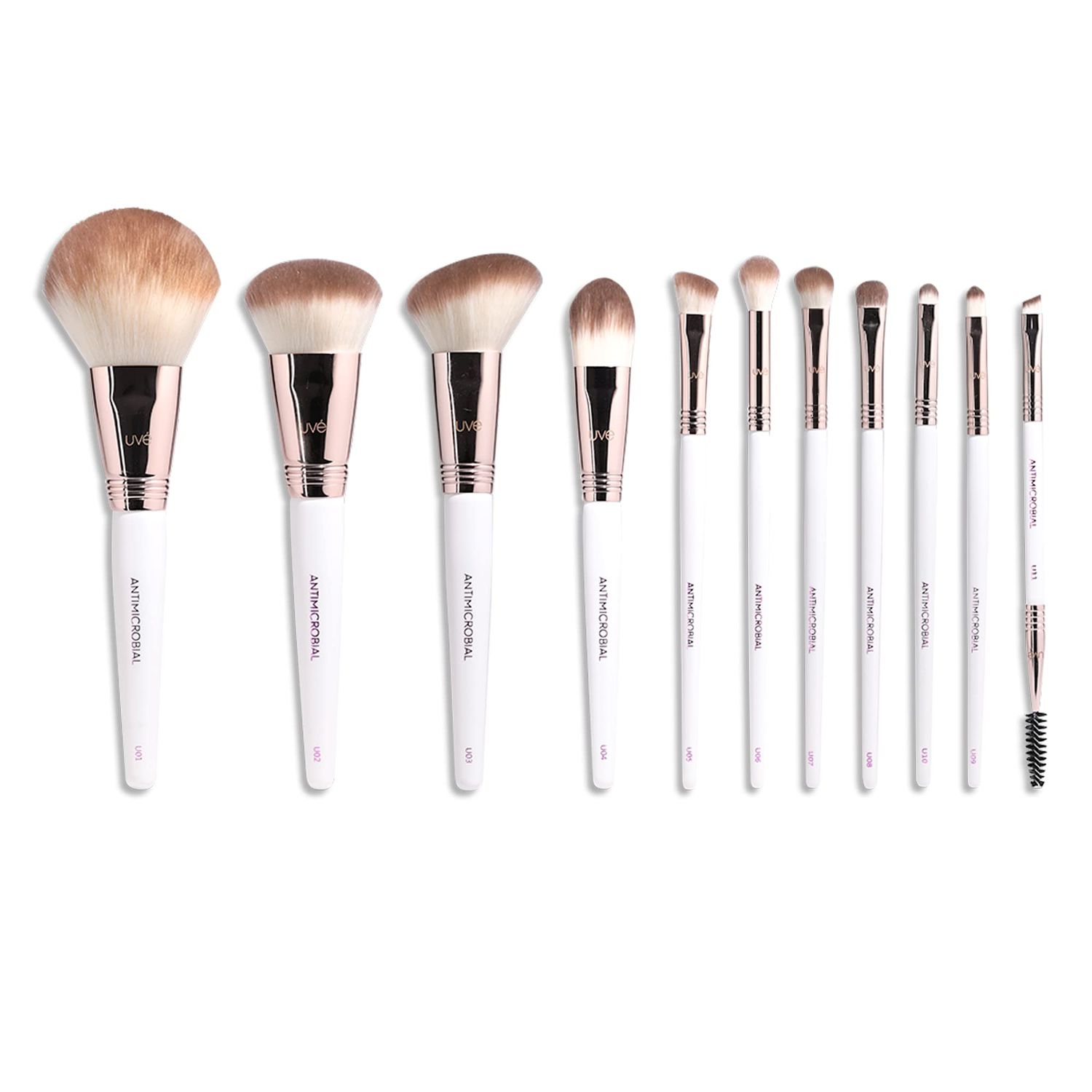 Professional Makeup Brush 11 Piece Set, Premium Synthetic Vegan Brushes Kit for Blending Powder, Foundation, Concealer, Blush &amp; Eye Shadow, Cruelty-Free