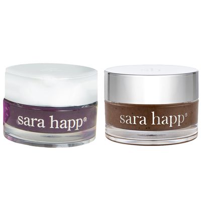 Sara Happ Passion Fruit + Vanilla Bean Sugar Lip Scrub Duo - Exfoliating Lip Treatments, Moisturizers for Dry and Flaky Lips, Vegan (Set of two 0.5-ounce Jars)