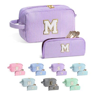 YOOLIFE Birthday Gifts for Girl - Valentines Day Gifts for Kids, Gifts for 5 6 7 8 9 10 11 12 13 14 15 16 Teen Girls Kid, Teen Girl Gifts Trendy Stuff, Teenage Girl Gifts, Initial Makeup Bag M