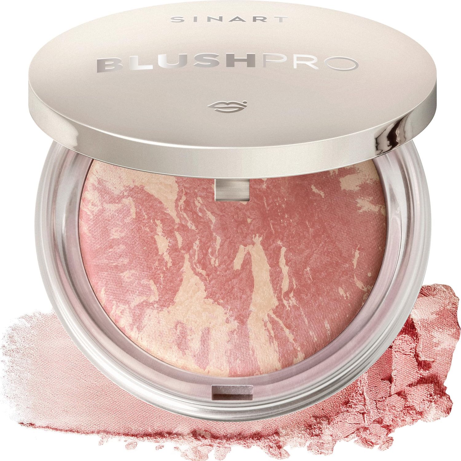 SINART Baked PRO Blush. Brighten Lighting Highly Glow Marbleized Blush. Lightweight Shimmery Satin Face Makeup. Cruelty-Free Powder Blush. Shape, Contour &amp; Highlight Face (B2, D60)