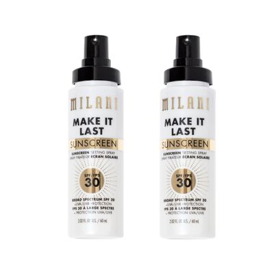 Milani Make It Last Sunscreen - Sunscreen Setting Spray with SPF 30 - Makeup Primer and Setting Spray with SPF30 Sunscreen, Long Lasting Makeup Finishing Spray - 2 Pack