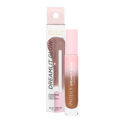 Pacifica Concealer - DreamLit Glow Full Coverage Concealer with Squalane for Dark Circles &amp; Dark Spot Correction, Lightweight &amp; Long-Lasting, Vegan &amp; Cruelty-Free, Shade 05 (Rich Mocha)