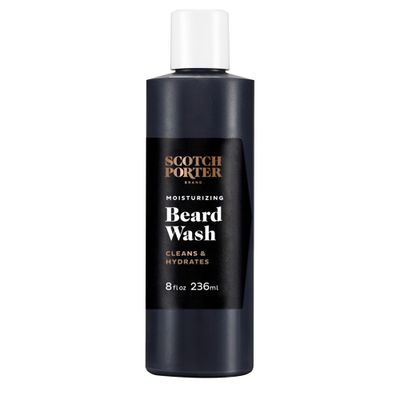 Scotch Porter Moisturizing Beard Wash - Cleanse, Refresh, Hydrate &amp; Soften Coarse, Dry Beard Hair while Protecting Skin for a Fuller/Healthier-Looking Beard - Warm Spice &amp; Musk, 8 oz. Bottle