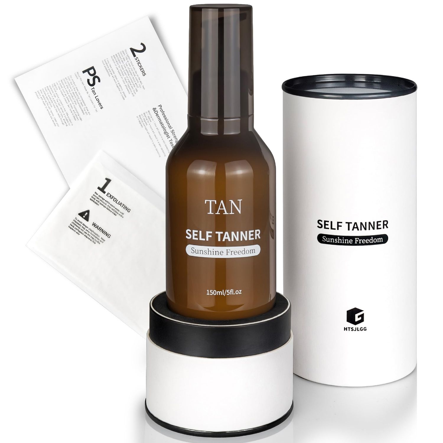 Self Tanner Sunshine Freedom Kit | Lotion for Body, Natural &amp; Organic Ingredients Quick Tan for Bronzer Glow, Vegan, 5 Fl.Oz