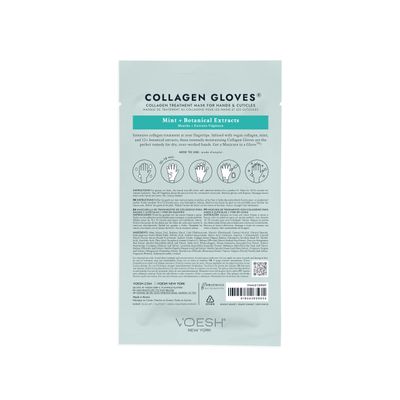 VOESH Collagen Gloves, Vegan Hand Masks, Peppermint 4 Pack, Moisturizing Hand Mask, Lotion Gloves, Hydrating Gloves, Hand Care, Spa Manicure Gloves, Dry Hand Treatment