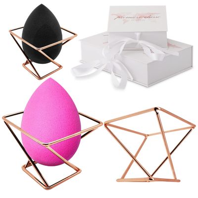 Premire Classe Skincare - Beauty Sponge Holder - Rose Gold Foundation Beauty Blender Holder - Makeup Brush Organizer Rack Case - Vanity Storage - Display Make Up Puff Sponge Drying Stand (Pack of 1)
