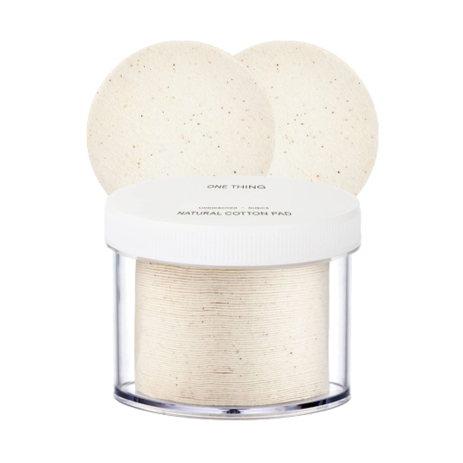 ONE THING Unbleached Cotton Pads | DIY Dry Toner Pads, Large Size Exfoliating Soft Lightweight Face Rounds | Daily Travel Size Refill No Lint Double Sided | Korean Skin Care (60 Pads in a Container)