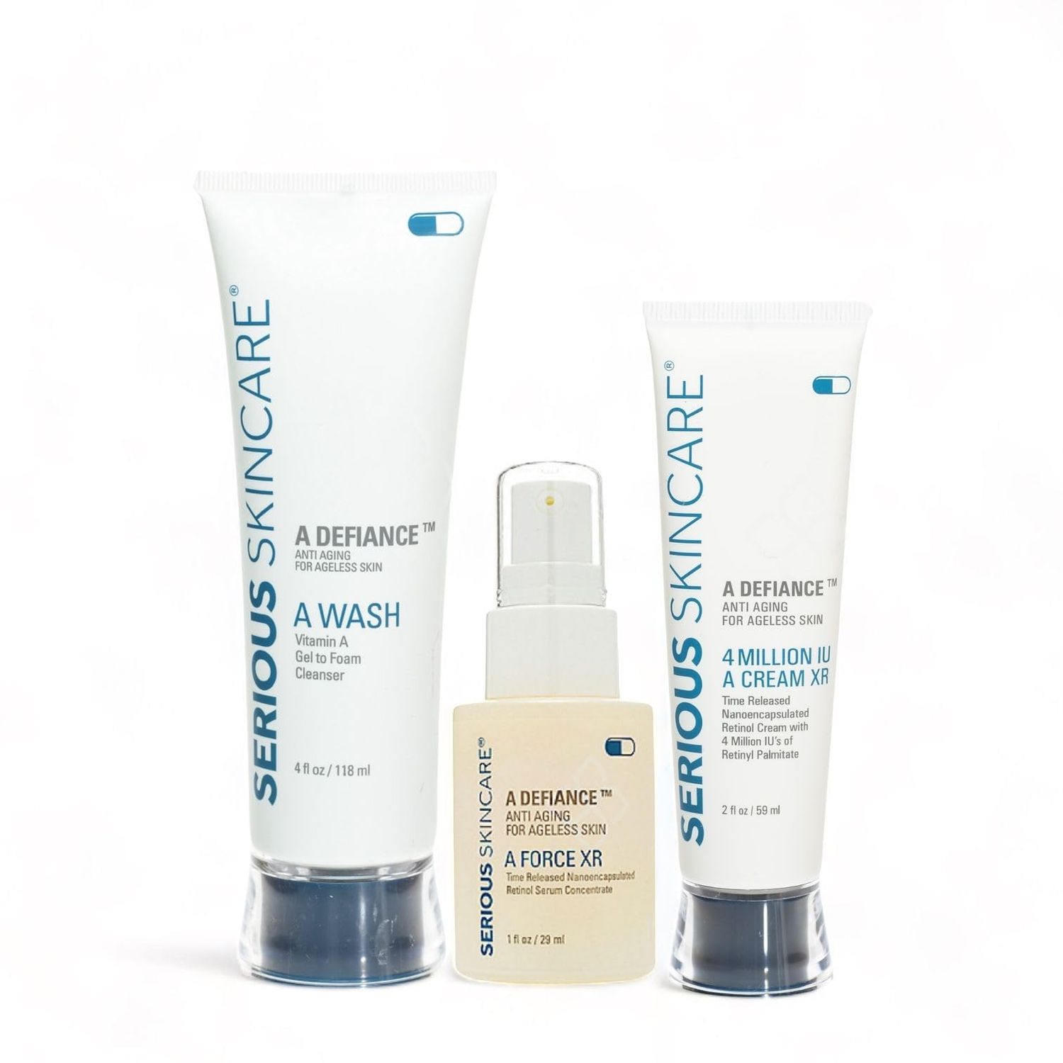 Serious Skincare - Retinol Face Renewal 3 Pc Skin Care Set - Anti-Aging for Fine Lines &amp; Wrinkles - Serum, Facial Moisturizer Cream &amp; Face Wash Cleanser - Micro Exfoliate &amp; Hydrate for Radiant Skin