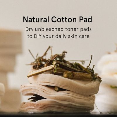 ONE THING Unbleached Cotton Pads | DIY Dry Toner Pads, Large Size Exfoliating Soft Lightweight Face Rounds | Daily Travel Size Refill No Lint Double Sided | Korean Skin Care (60 Pads in a Container)