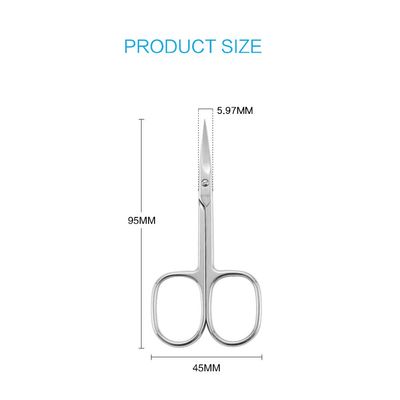 LIVINGO Premium Manicure Nail Scissors, Multi-purpose Stainless Steel Cuticle Beauty Grooming Kit for Eyebrow, Eyelash, Dry Skin Curved Blade 3.5 inch