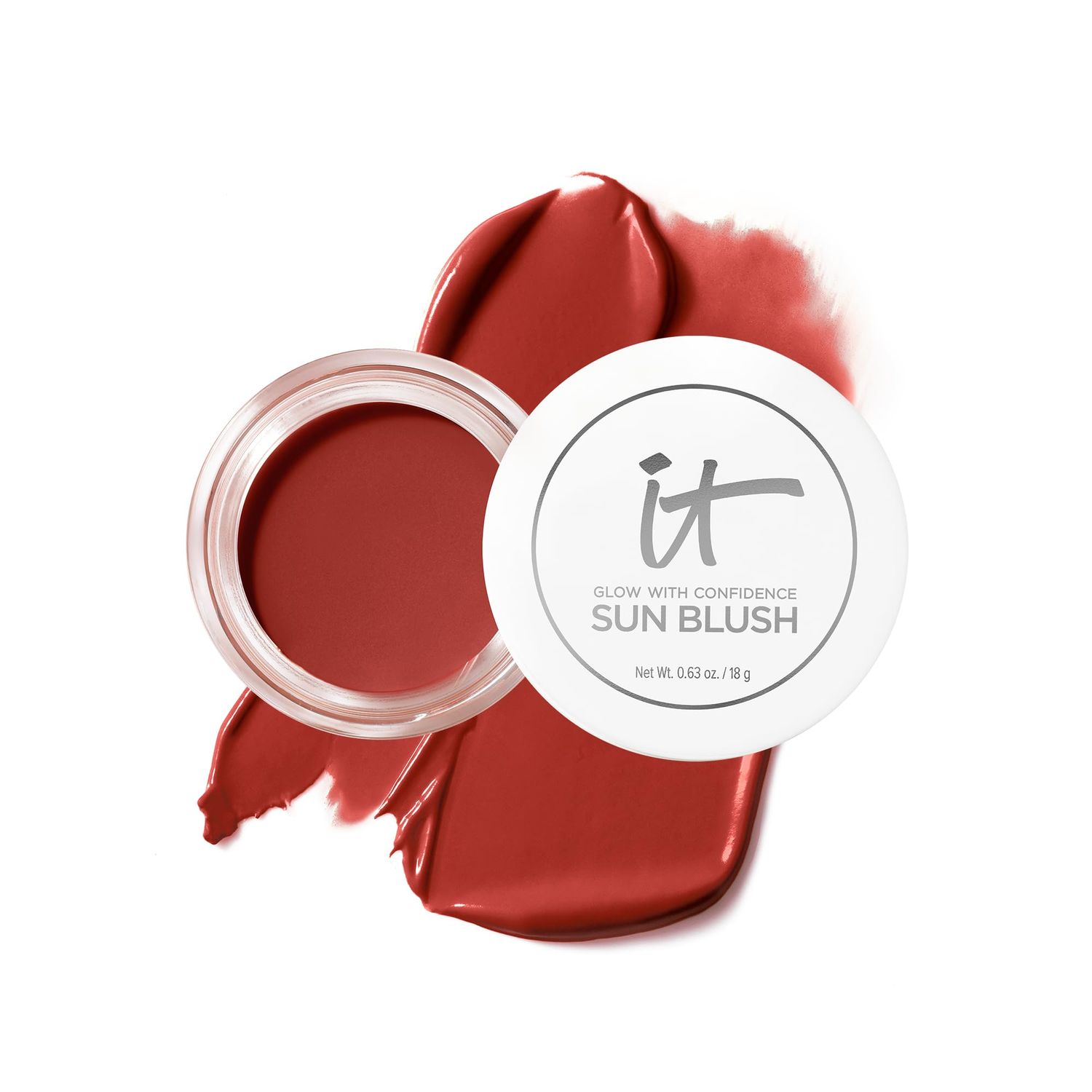 IT Cosmetics Glow with Confidence Sun Cream Blush, Sun Gaze - Blendable &amp; Buildable Blush + Bronzer for a Pop of Sun-Blushed Color - 24HR Hydration with Hyaluronic Acid, Peptides &amp; Vitamin E- 0.63 oz