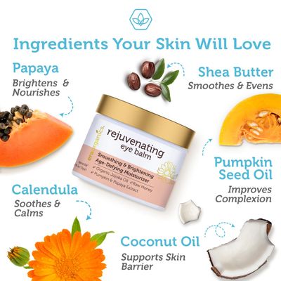 USDA Organic Eye Moisturizer Cream - Rejuvenating and Nourishing Age Defying Under Eye Balm - Natural Eye Cream for Sensitive Skin With Jojoba Oil, Argan Oil for Puffiness, Fine Lines and More