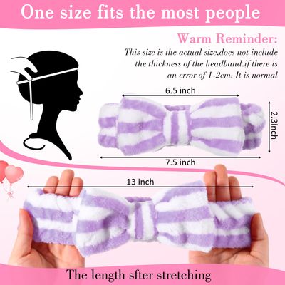 WILLBOND 24 Pack Spa Headband Bow Hair Band Facial Makeup Headband Women Face Wash Headband Adjustable Skincare Headbands Flannel Towel Soft Head Wraps for Women Shower Washing Face(Vivid Pattern)