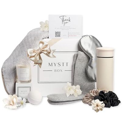 MysttBox Self Care Spa Gifts for Women, Deluxe Spa Wellness Gifts for Thank You or Any Occasion, Gift-Ready Self Care Package for Women, Womens Christmas Gifts with Thermos, Bath Bomb &amp; More