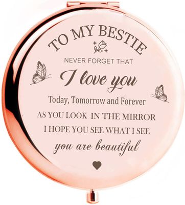 KGKAIMIZL Bestie Gifts, Best Friend Birthday Gifts Bestie Makeup Mirror, Compact Mirror Gifts for Sister Bestie, Friendship Gifts for Women, Bestie Friend Gifts Sister Graduation Birthday Gifts Idea