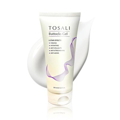 Tosali Buttocks Firming Gel 6.8 fl oz - Stretch Marks Removal, Anti Aging &amp; Anti Cellulite Gel with Caffeine, Aloe Vera &amp; Essential Oils, Instant Hydration Skin Care Formula, Tightening &amp; Skin Firming