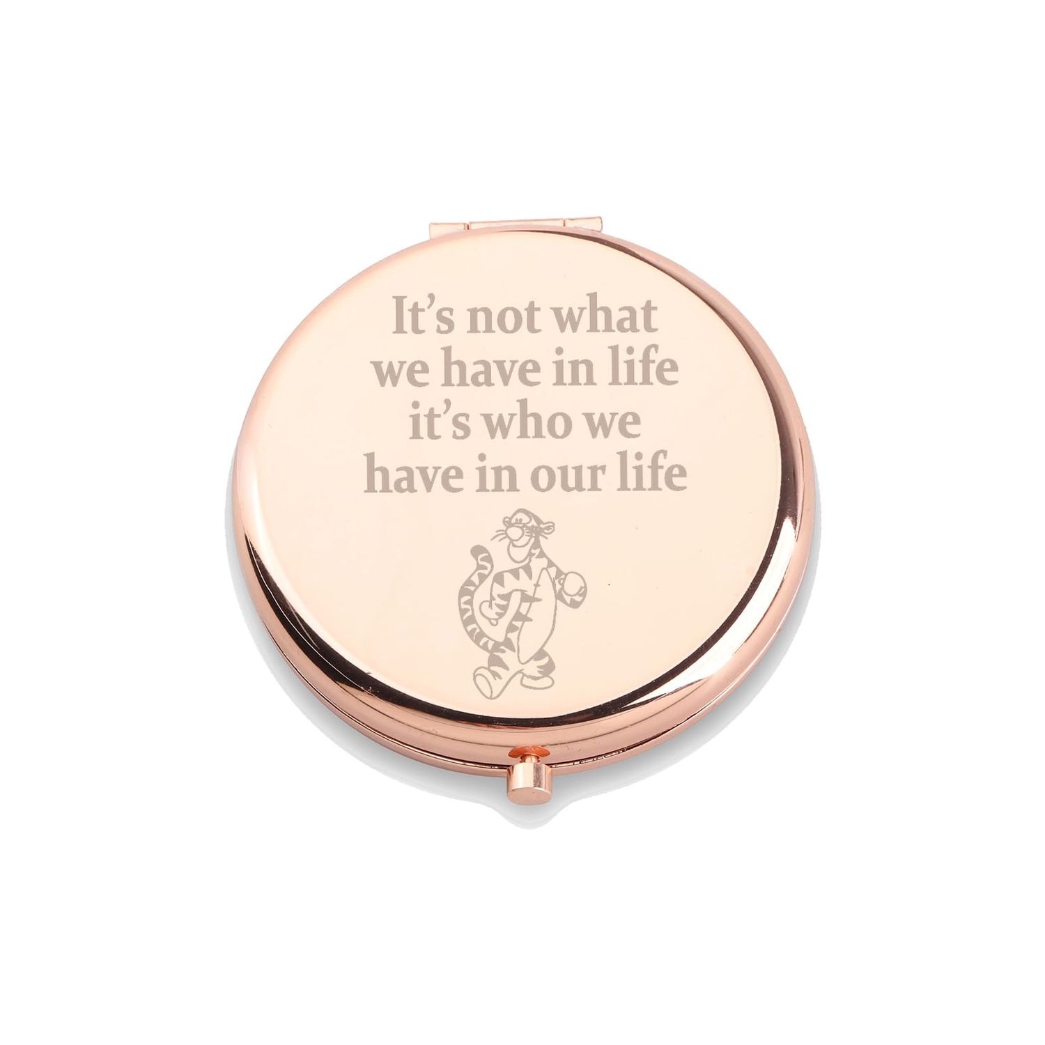 WUSUANED Cartoon Tigger Pocket Mirror Its Not What We Have in Life Its Who We Have in Our Life Jewelry Cartoon Movie Fans Gifts Tigger Lover Gift (Tigger Mirror)