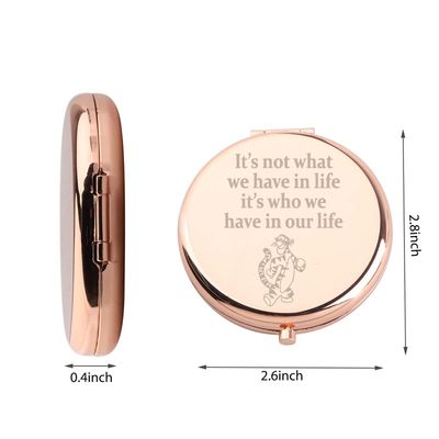 WUSUANED Cartoon Tigger Pocket Mirror Its Not What We Have in Life Its Who We Have in Our Life Jewelry Cartoon Movie Fans Gifts Tigger Lover Gift (Tigger Mirror)
