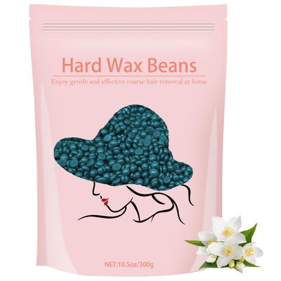 Yovanpur Hard Wax Beads for Brazilian Hair Removal, Pearl Wax Beans for Sensitive Skin - Face, Legs, At-Home Waxing Kit, 300g (10.5 Oz) with 10 Wax Sticks (Dark Green)