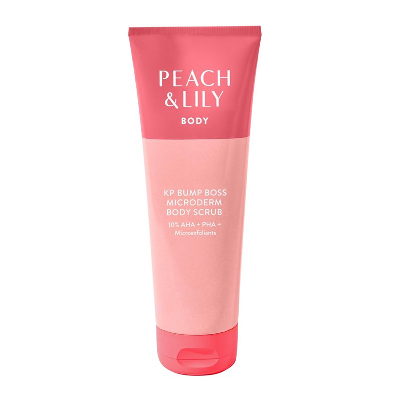 Peach &amp; Lily KP Bump Boss Microderm Body Scrub | 10% AHA (7% Glycolic Acid + 3% Lactic Acid) | Smooth, Silky-Soft And Radiant Skin | Clean, Non-Toxic, Cruelty-Free | 8.11 Oz