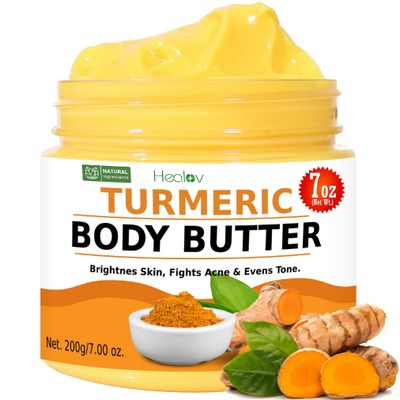 Turmeric Face Cream - All Natural Skin Brightening Lotion - Turmeric Whipped Body Butter for Dark Spots, Hyperpigmentation - Turmeric Skincare Cleanses, Fights Acne, Evens Tone, Scars, Sun Damage