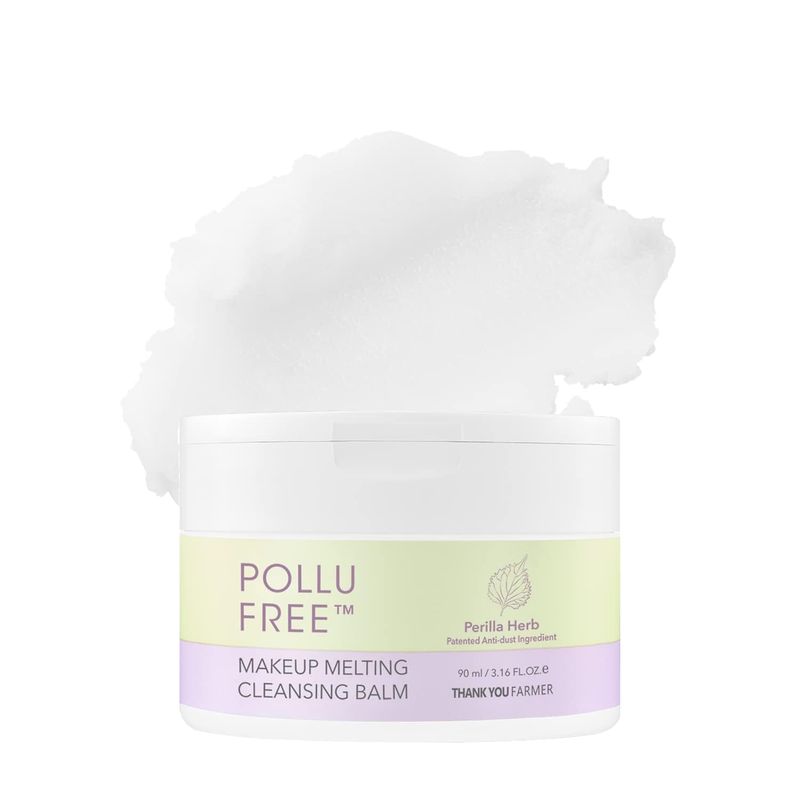 THANKYOU FARMER Pollufree Makeup Melting Cleansing Balm 3.16 Fl Oz (90ml) - Waterproof Makeup Remover, Patented Korean Herb Extract, Korean Cleansing Balm Makeup Remover, Oil Based Cleanser