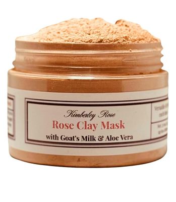 Rose Clay and Bentonite Facial Mask, with Aloe Vera, Goat&#39;s Milk Powder, No Preservatives, Mix with Liquid