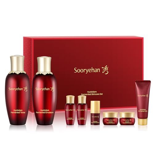 Sooryehan Hyobidam Fermented Skincare Gift Set (13.53fl oz) - Premium Korean Skin Care for Intense Hydration, Elasticity. Wild Ginseng.