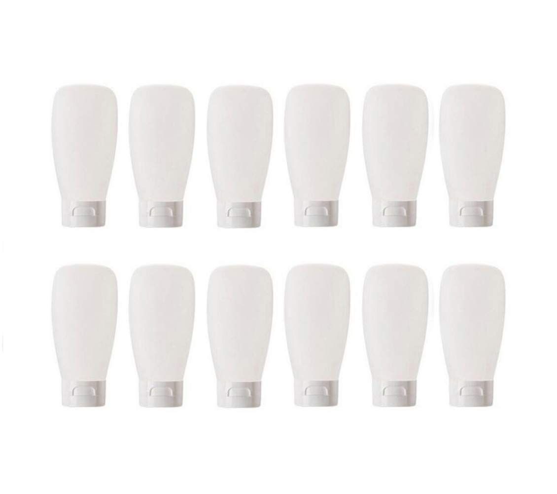 XINGZI 12PCS 30ML 1OZ Empty Clear Refillable Plastic Squeeze Bottles Cosmetic Soft Tubes With Flip Cap Makeup Lotion Shampoo Facial Cleanser Body Cream Bath Container Portable Cosmetics Travel Set