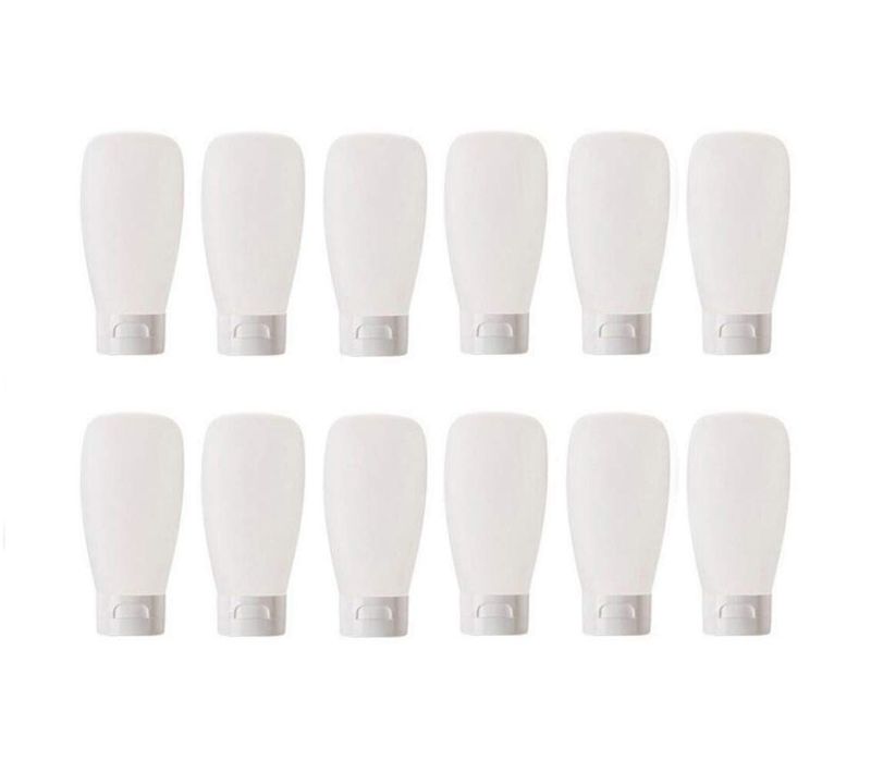 XINGZI 12PCS 30ML 1OZ Empty Clear Refillable Plastic Squeeze Bottles Cosmetic Soft Tubes With Flip Cap Makeup Lotion Shampoo Facial Cleanser Body Cream Bath Container Portable Cosmetics Travel Set