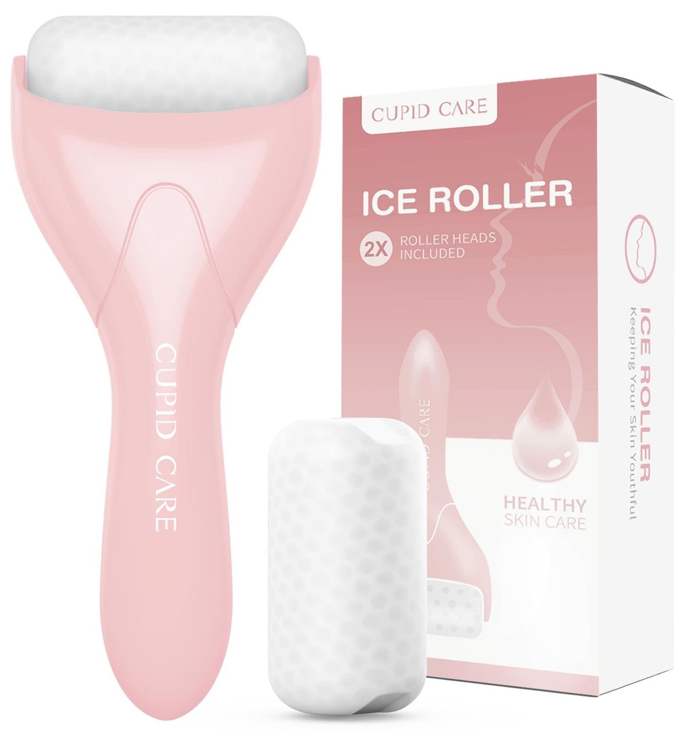 Ice Roller for Face &amp; Eye, [2-Rollers] Ice Face Roller Puffiness Relief, Reduce Wrinkles, Face Massager Roller Self Skin Care, Gifts for Women &amp; Men | Pink