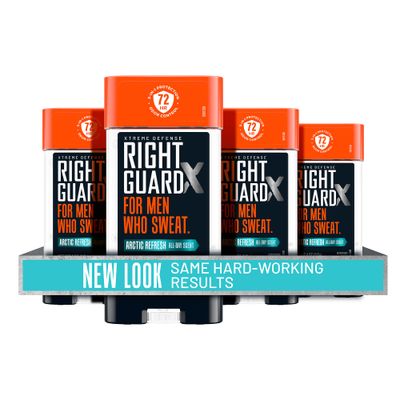 Right Guard Xtreme Defense Antiperspirant &amp; Deodorant Gel | 5-in-1 Protection For Men | Blocks Sweat 2X Longer | 72-Hour Odor Control | Arctic Refresh Scent, 4 oz. (4 count)