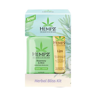 Hempz Herbal Bliss Kit, Mini Lotion and Lip Balm Kit, Travel Essentials