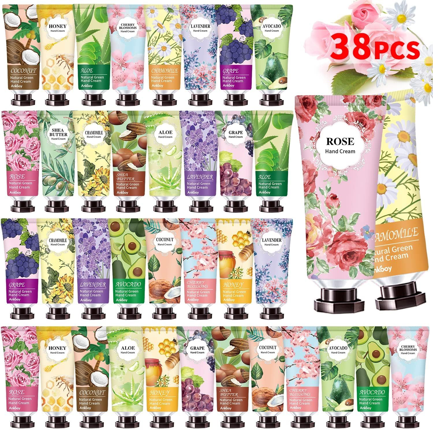 INALIER 38 Pack Hand Cream Christmas Gifts for Women,Baby Shower Party for Guests Travel Size Hand Lotion Bulk for Wedding Baby Shower,Hand Lotion for Mom Girls Her Wife Grandma