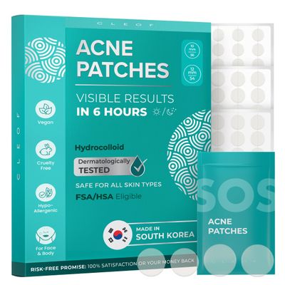 Hydrocolloid Pimple Patches (Made in Korea) FSA/HSA Eligible, Vegan, Hypoallergenic, Cruelty-Free | Acne Stickers, Overnight Treatment - for Zits, Spots, Pimples, Whiteheads (110 Count, Mixed Sizes)