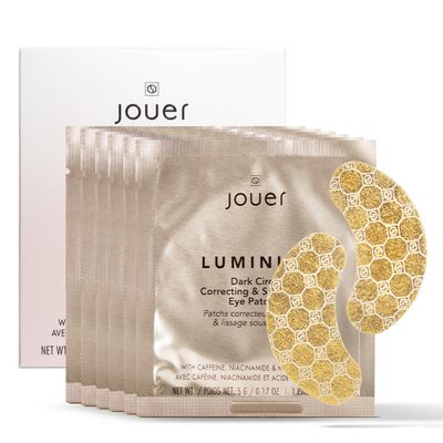 Jouer Luminize Dark Circle Correcting &amp; Smoothing Eye Patches, Caffeine Eye Patches for Dark Circles and Puffiness, Under Eye Mask Patches for Wrinkles