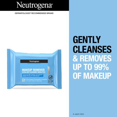 Neutrogena Makeup Remover Wipes, Individually Wrapped Daily Face Wipes for Waterproof Makeup, Travel &amp; On-the-Go Singles, 20 Count
