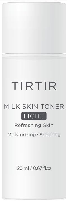 TIRTIR Milk Skin Rice Toner Light | Instant Hydration with 4% Niacinamide, Pantenol, Lightweight, Pore-Tightening, Vegan, Acne-Prone, Oily Skin, Fungal Acne Safe, Korean Skin Care, 0.67 Fl Oz
