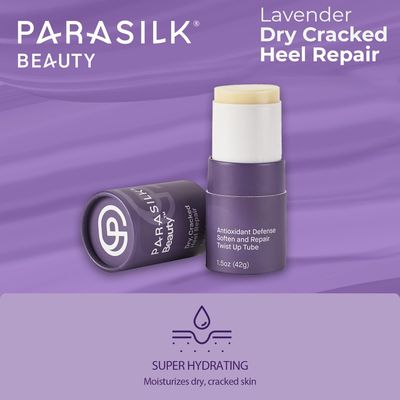 Parasilk Beauty Lavender Heel Repair Moisturizing Stick for Dry, Cracked Feet. Superior Antioxidant Oils &amp; Wax Repair &amp; Soften Dry Skin