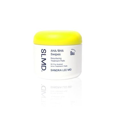 SLMD by Dr. Pimple Popper - AHA BHA Toner Pads Swipes - Daily Resurfacing Pads for Face &amp; Body - Facial Exfoliating Pads Resurface, Treat, and Prevent Acne