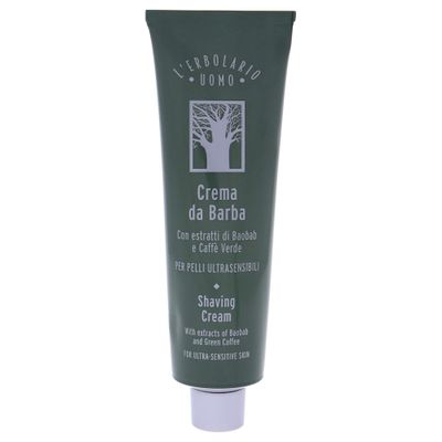 L'Erbolario Baobab and Green Coffee Shaving Cream - Non Foaming for More Razor Control - Emollient Action Prepares Your Skin for A Very Gentle and Easy Shave - Tones and Softens Your Skin - 5.07 Oz
