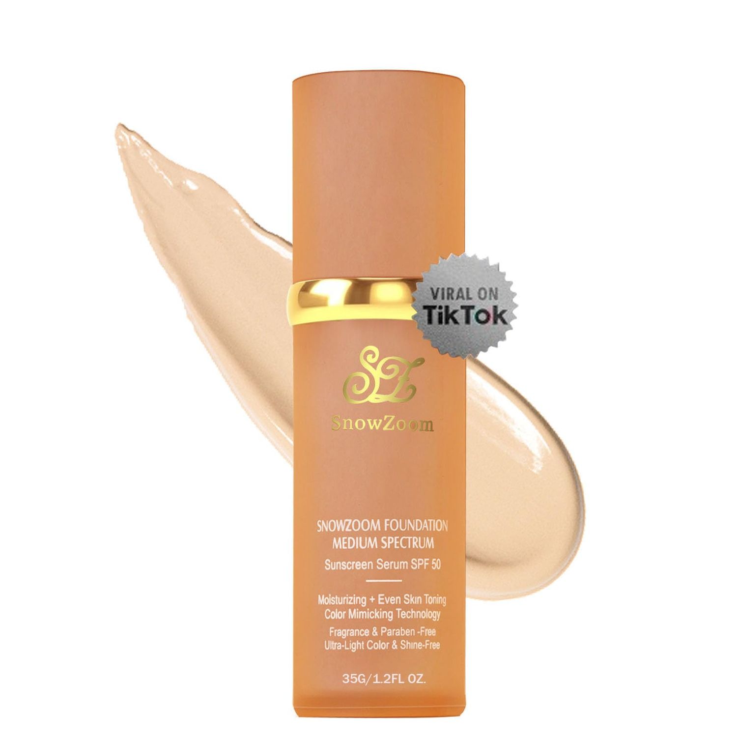 Medium/Light Spectrum-Color Changing Foundation 4 in 1 -with SPF 50+,Hydrating Longwearing &amp; WaterproofMakeup Care (Medium Spectrum - for people with fair skin, 1.2oz)