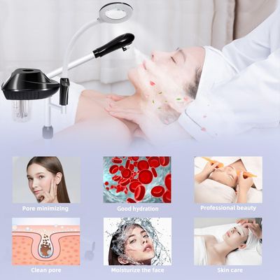 Takeashine Professional Facial Steamer, 2 in 1 Facial Steamer on Wheels with 5X Magnifying Lamp, Ozone Facial Steamer for Facial Deep Cleaning, Esthetician Facial Steamer for Spa, Salon and Home Use