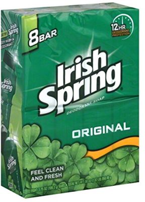 Irish Spring Deodorant Bar Soap Original, 3.75 oz bars, 8 ea (Pack of 4)