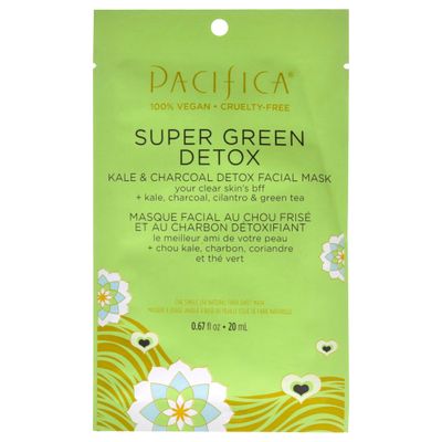 Pacifica Face Mask - Super Green Detox Kale &amp; Charcoal Detox Facial Sheet Mask - 0.67 oz Mask
